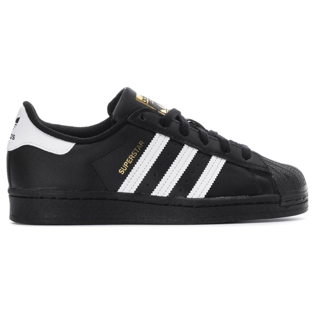 Adidas Originals Superstar Xlg Leather Comfortable Durable Breathable Low Top Kids Sneakers Kids Sneakers Black White IG0278