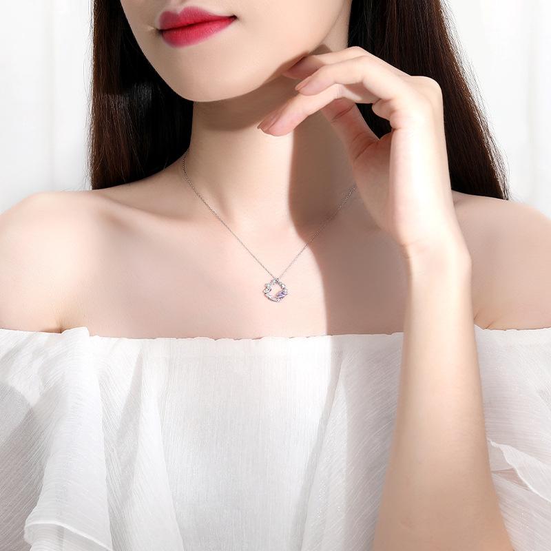 Tancise S925 Sterling Silver Luxury Personality Pendant Necklace Women's Classic Tide Necklace