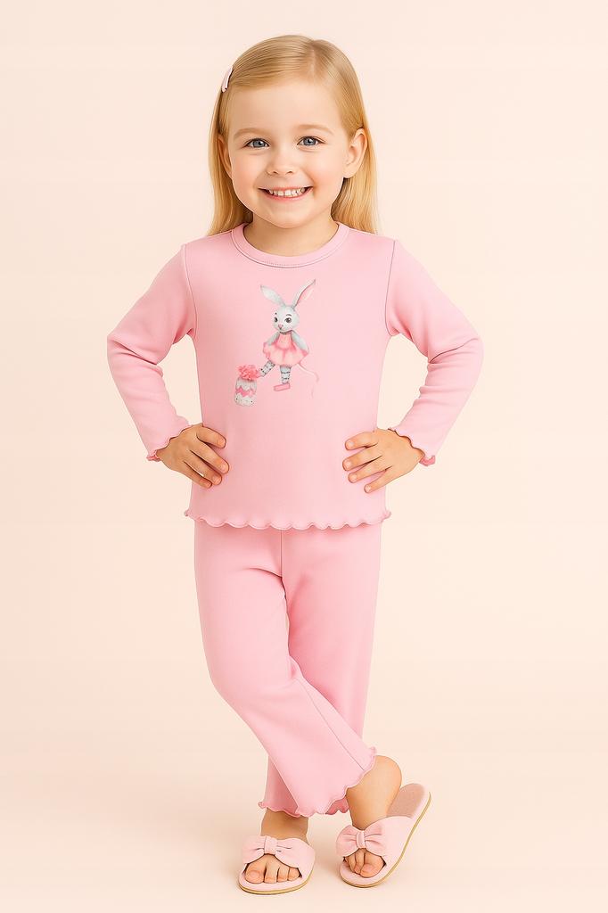 Cotton Pajamas 122 Girls' Pajamas for Kindergarten Light Pink