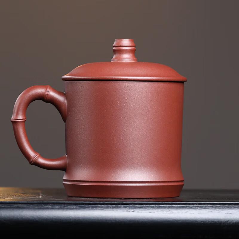 Yixing Zisha Bamboo Knot Lidded Cup