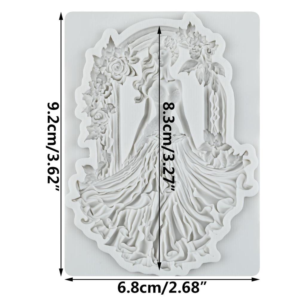 Goddess Silicone Molds Flower Frame Goddess Fondant Mold Cake Decorating Tools Cupcake Topper Candy Chocolate Gumpaste Mold