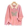 Plus Size Autumn Lapel Sweatshirt (Chest Circumference: 150/160cm, Suitable for 200-350 Jin)