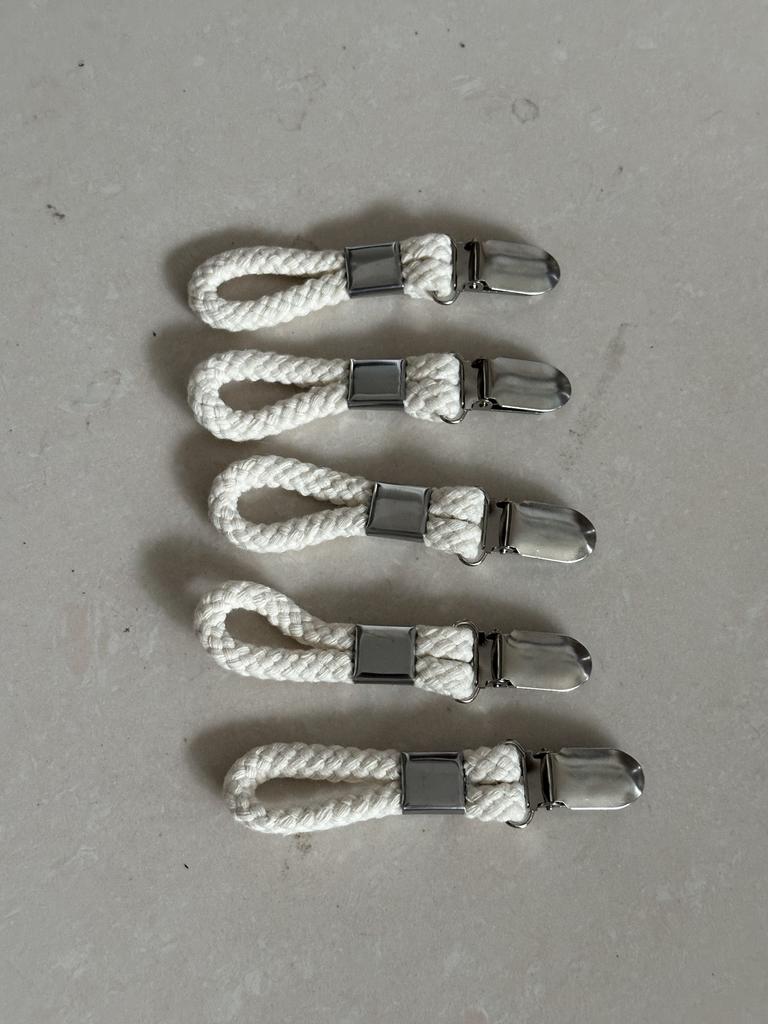Cotton Rope Towel Clips for Bathroom, Sturdy Towel Holder Clips for Hanging Towels