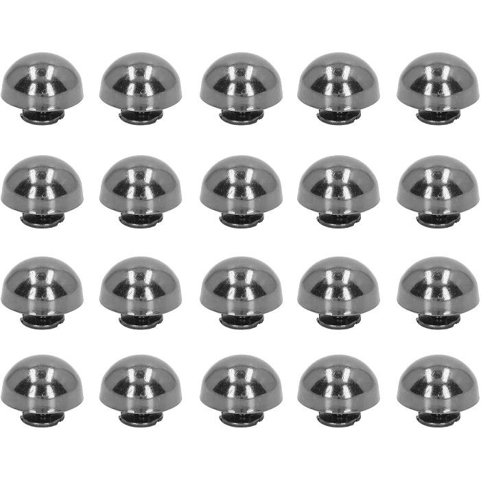 HEEPDD 100 Zestawów Gwoździ z Okrągłą Główką, 15mm Kolce Grzybki i Nity Grzybki Nóżki do Torebek Rękodzieło Skórzane Paski Torby Buty Akcesoria