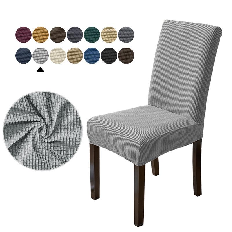 Waterproof Jacquard Adjustable Chair Cover Solid Dining Table Backrest Stool Cover Spandex for Home Dining Room Banquet Hotel