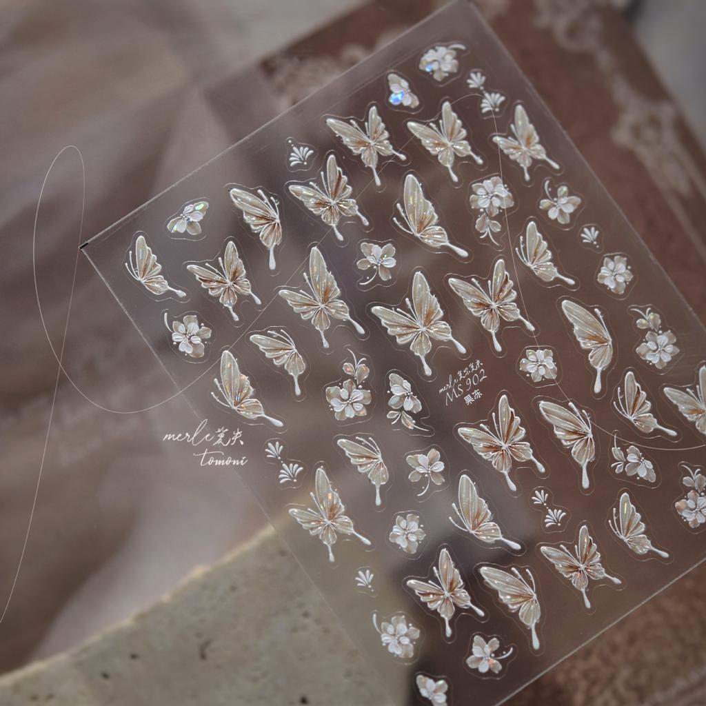 5D Shell Light Nail Stickers Pink Flowing Light Nail Stickers Versatile Star Butterfly Stickers For Nails Decorations DIY