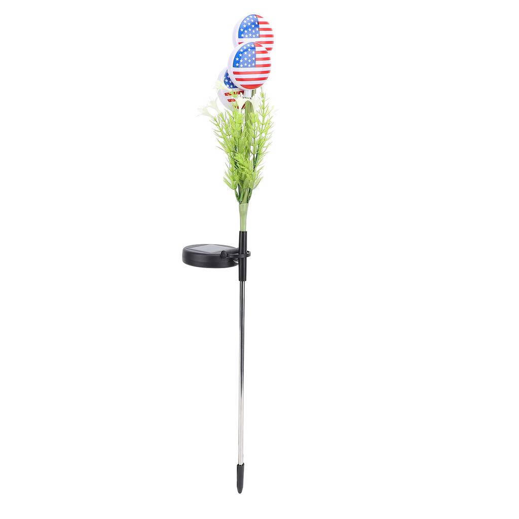 Amerikan Bayrağı Güneş Işığı LED Su Geçirmez Toprağa Sabitlenebilir Çim Lambası Bağımsızlık Günü Dekorasyonu fo