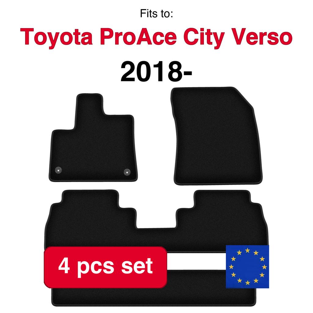 Velour Car Mats Basic For Toyota Proace City Verso 7 Seats (2018-)