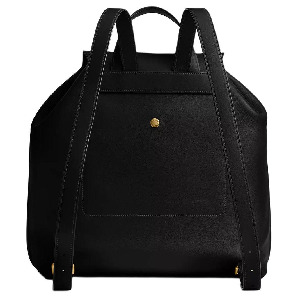 Coach Crosby 35 Brand Logo Adjustable Shoulder Strap Pebbled Leather Backpack Large Women backpack Black CY279-B4BK