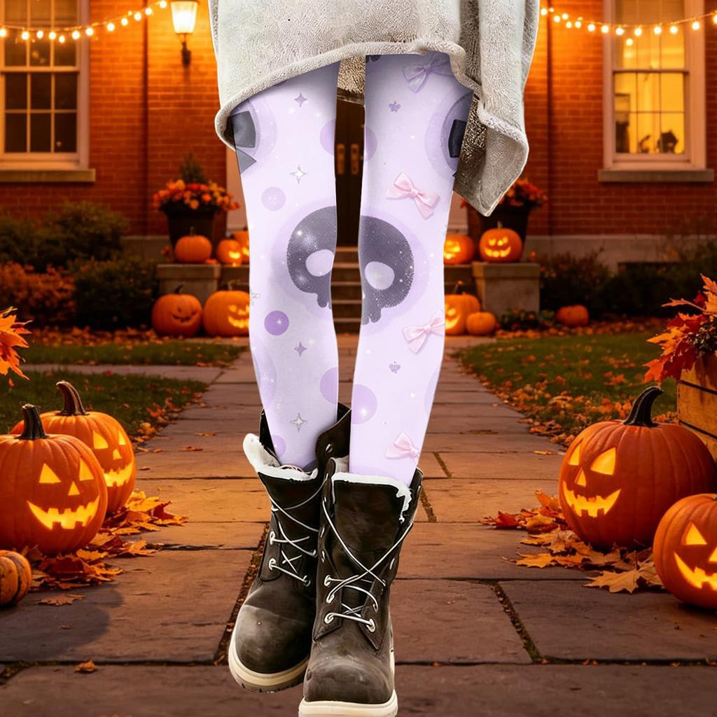 Women's Halloween Print Stretch Leggings for Casual Wear