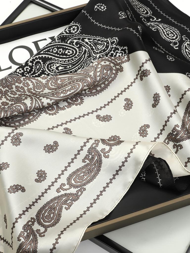 Eșarfe de modă pentru femei șal imprimat din satin de mătase Hijab eșarfă Bandana feminină 70*70cm șal pătrate de marcă de lux Esarfe pentru doamne