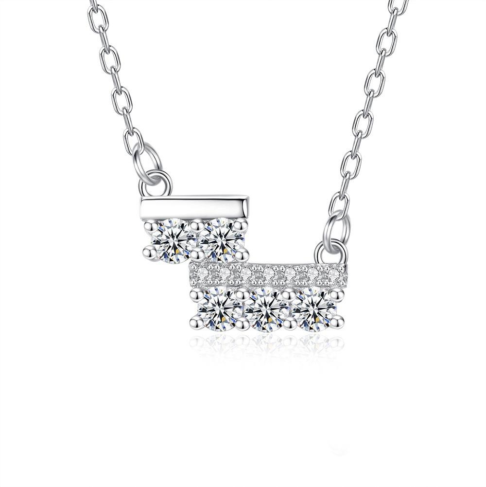 S925 Sterling Silver Moissanite Cross Pendant Clavicle Necklace for Women Luxury Sparkling Fine Jewelry Gift