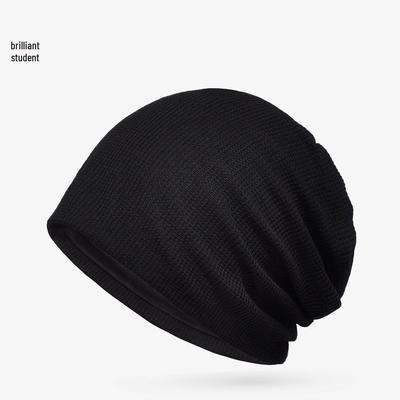 Breathable Waffle Cotton Cuffed Beanie - Lightweight, Sweat-Wicking & Elastic for Spring/Summer Street Fashion