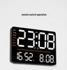 Multi-functional LED Wall Clock with Thermometer & Hygrometer - Large Display for Living Room