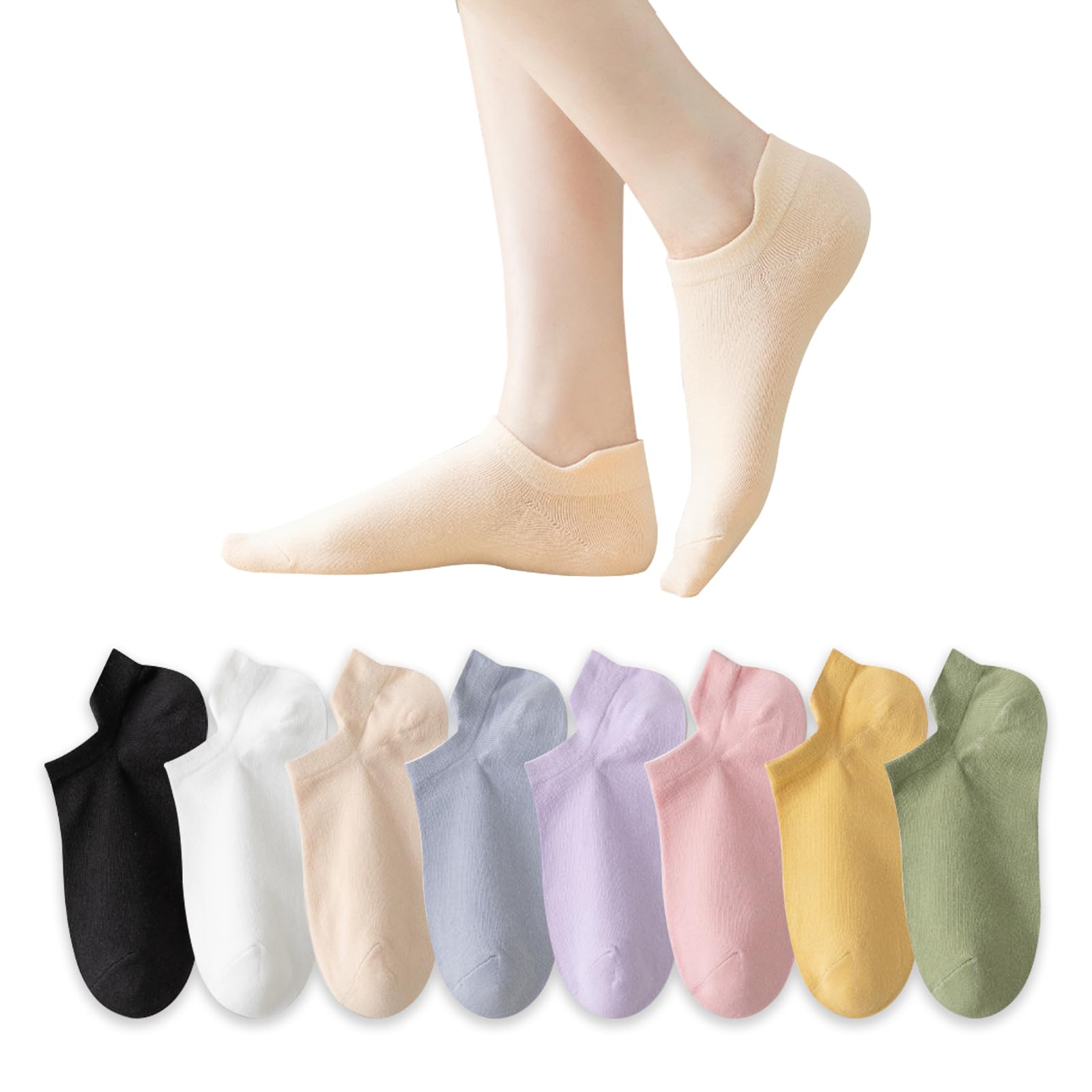 

Носки женские короткие Ankle Odor 8 School Sweat Fall Prevention [SijiRuge], стильные, [антибактериальные, устойчивые, хлопок] пары, комплект 22-25 см, цветные,