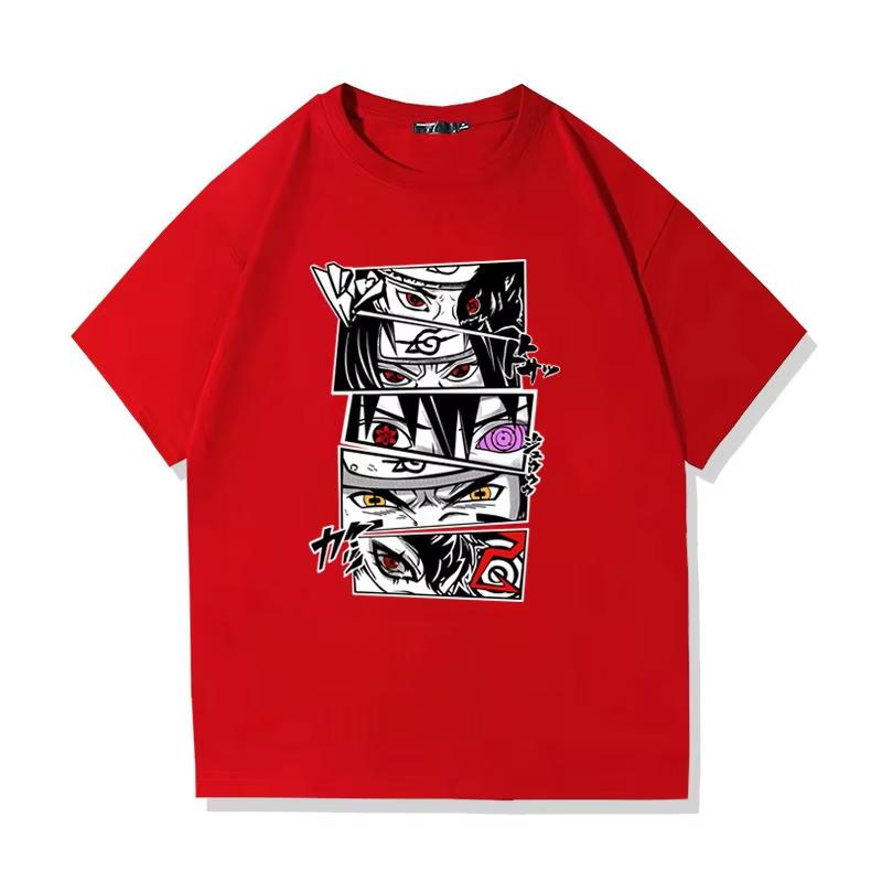 Anime Naruto Peripheral Pure Cotton Printed Tshirt Unisex 2026 Summer Casual Short Sleeved Top Unisex Streetwear Hip Hop