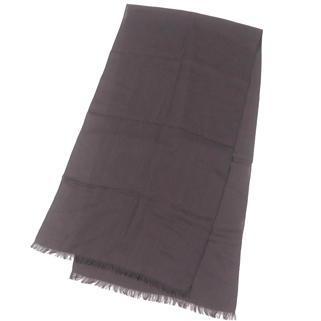Pristine GUCCI Scarf GG logo jacquard all-over fringe scarf Brown wool mens 165904 Used
