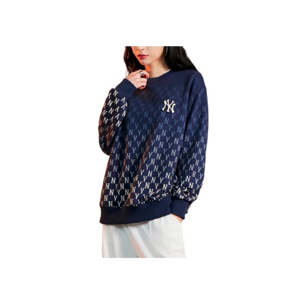 New MLB Base Logo Sweatshirts Unisex Navy 3AMTM1024-50NYD