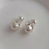 Modern Jewelry Simulated Pearl Earrings Back And Front Stud For Women Girl Gift