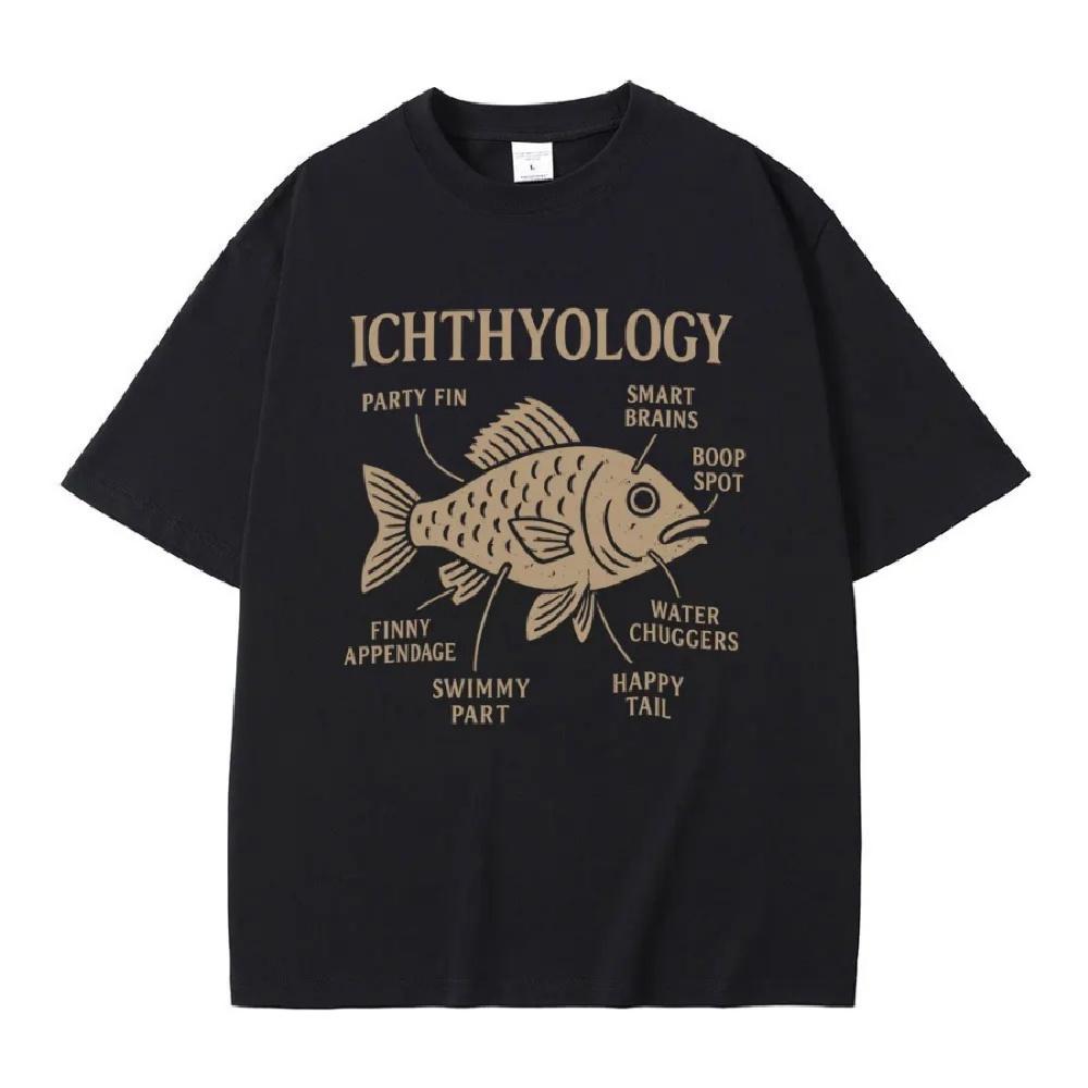 

Fish Ichthyology Funny Vertebrata Lovers Meme T-shirt Men Women Casual Cotton Vintage T-shirts Men s Oversized Crewneck T Shirts XXXXXL чорний