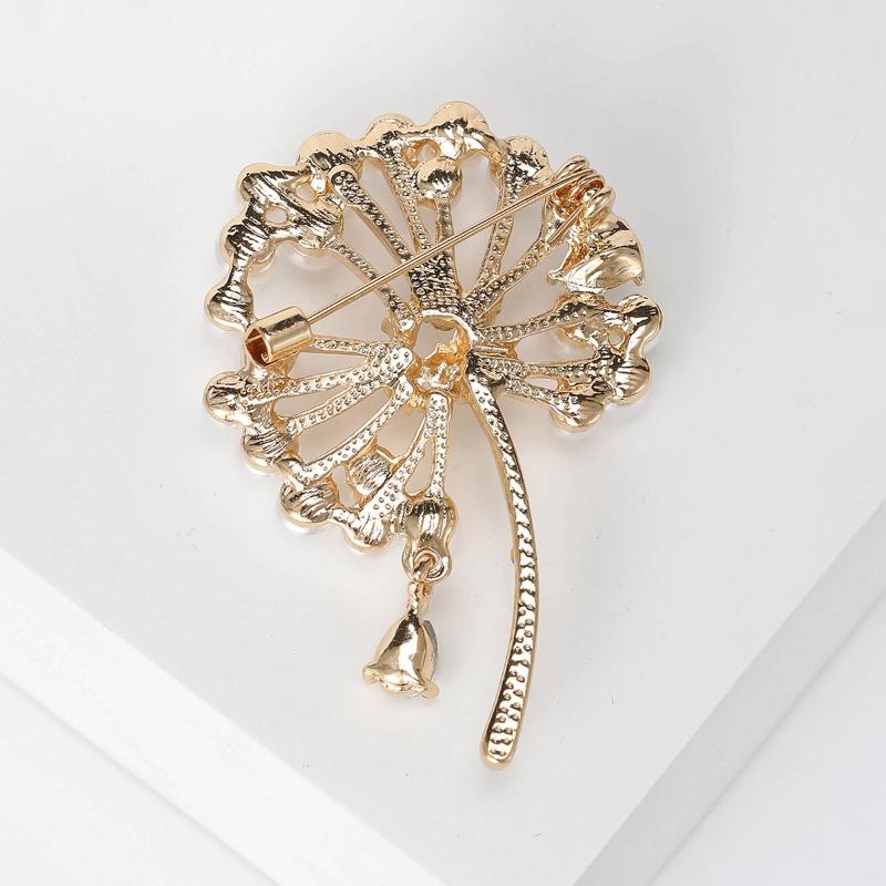 Dandelion Pins For Women Pearl Plant Brooches Banquet Party Backpack Gifts Jewelry Accessories