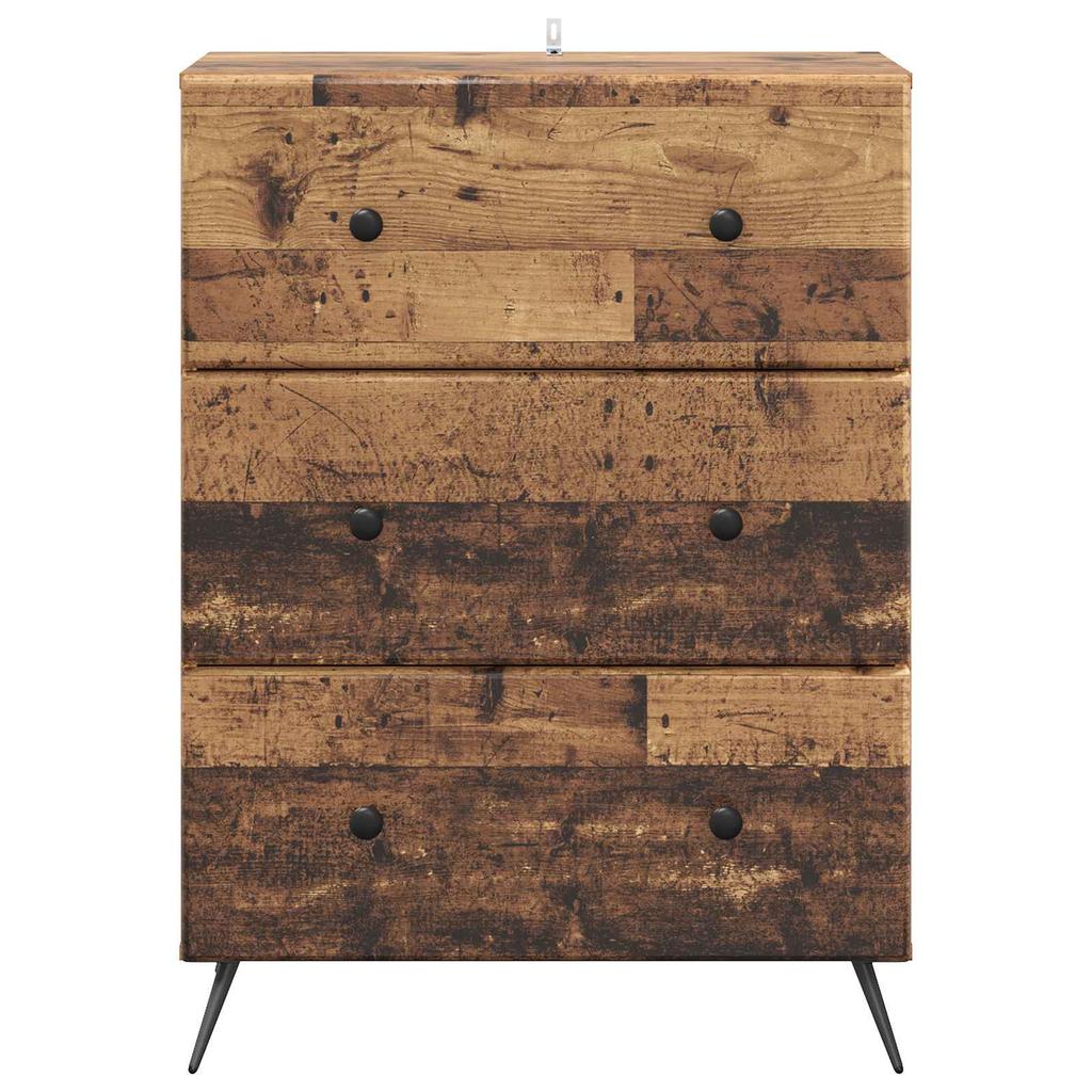 Drawer Cabinet Made of Reclaimed Wood 66 x 34.5 x 90 cm Engineered Wood
