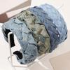 Women Denim Headband Wide Knot Design Wide-Brimmed Hair Hoop Retro Hairband Daily Party Hair Accessories