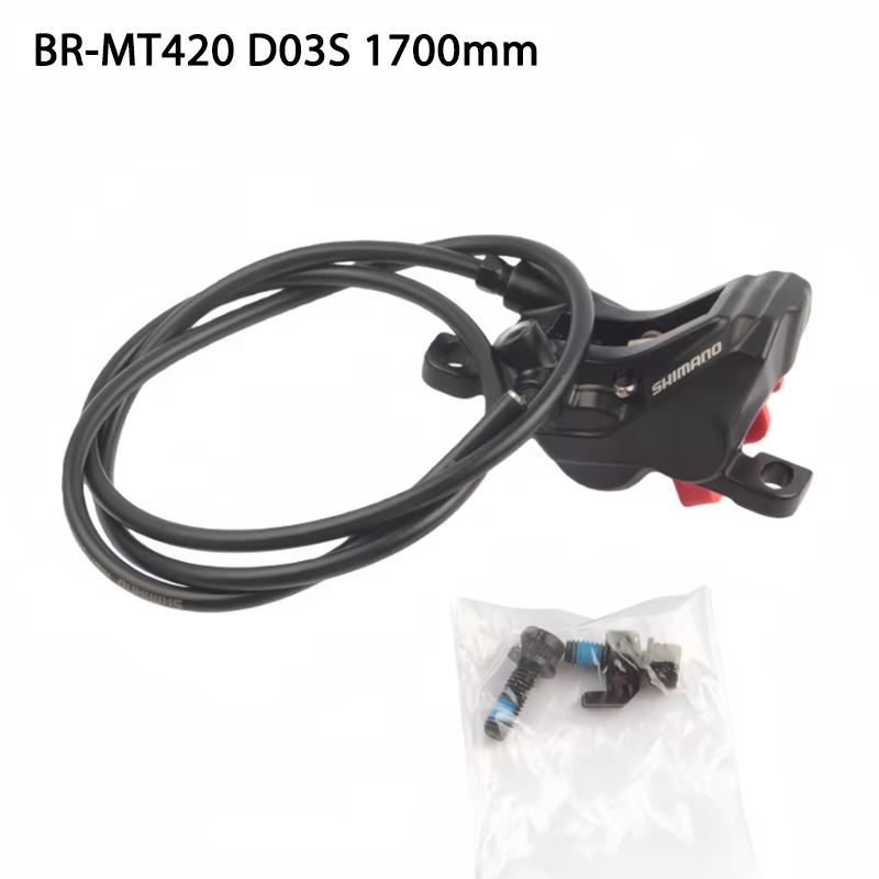 

Гидравлический дисковый тормоз Shimano MT420 с органическими тормозными колодками D02S, 4 поршня, 850 мм, 1650 мм, только одна сторона, запчасть для горного велосипеда MT420 D03S 1700mm