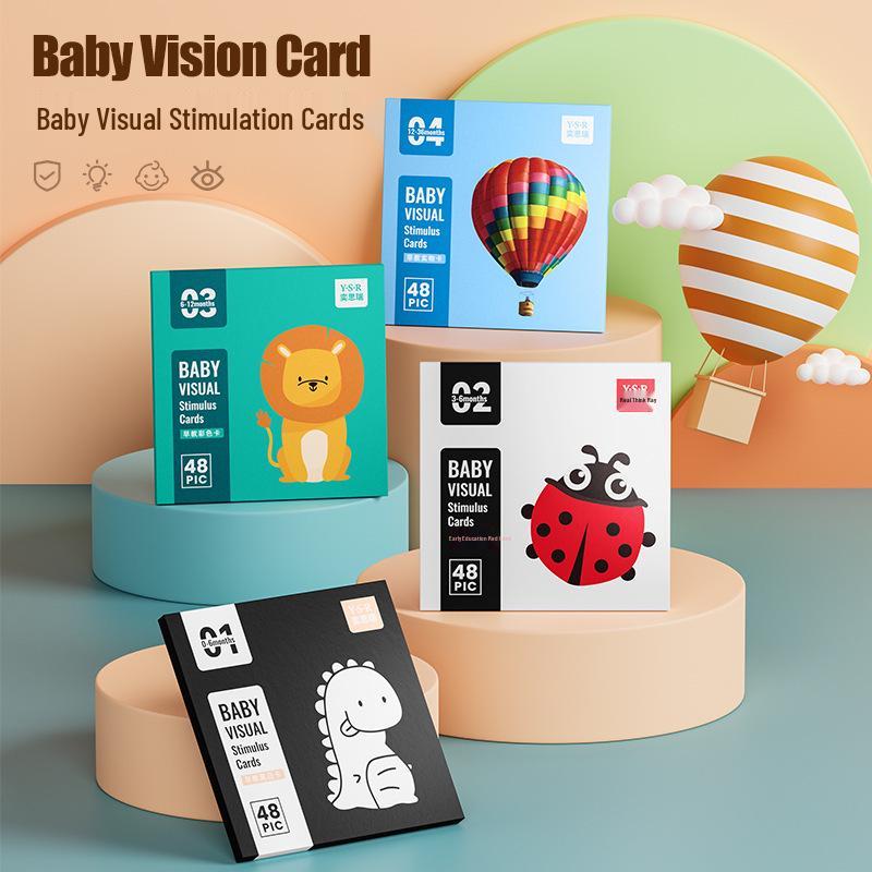 Black & White Visual Training Cards for Babies, Ages 0-3 Months