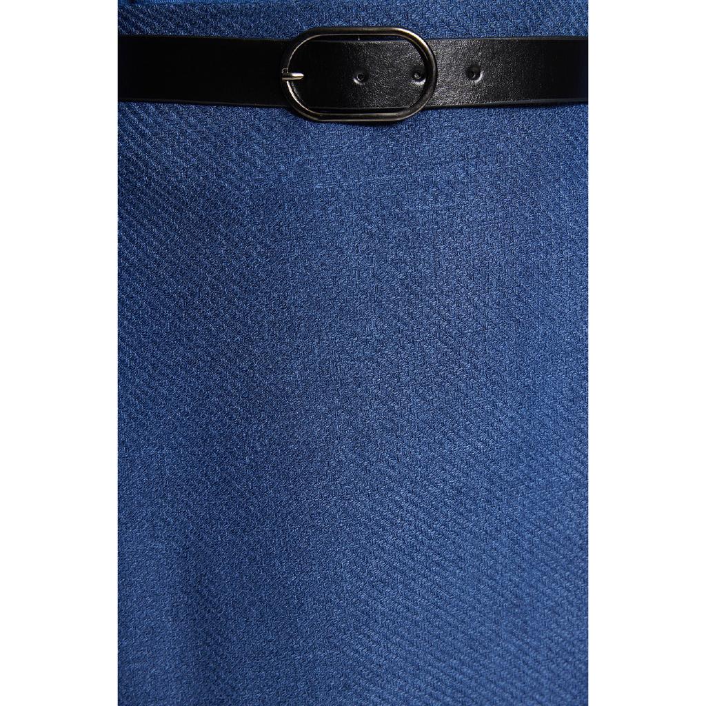 Indigofarbener, gewebter Rock mit Taillengürtel Tctaw23ee00014