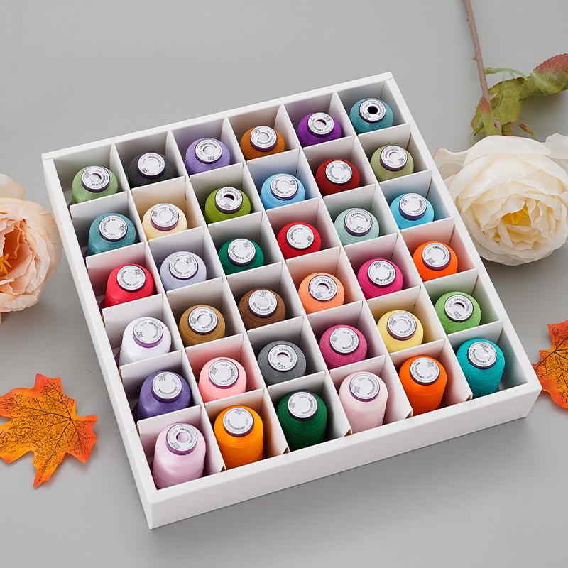 Household color handmade embroidery thread Computer embroidery thread 36 colors 120D high-brightness polyester embroidery thread set 550 yards