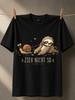 Zieh Nicht So Spy Sloth Pulling A Snail Tiny Leaves Soft Line Art And Gentle Gray Lettering Minimal Unisex All Tshirt