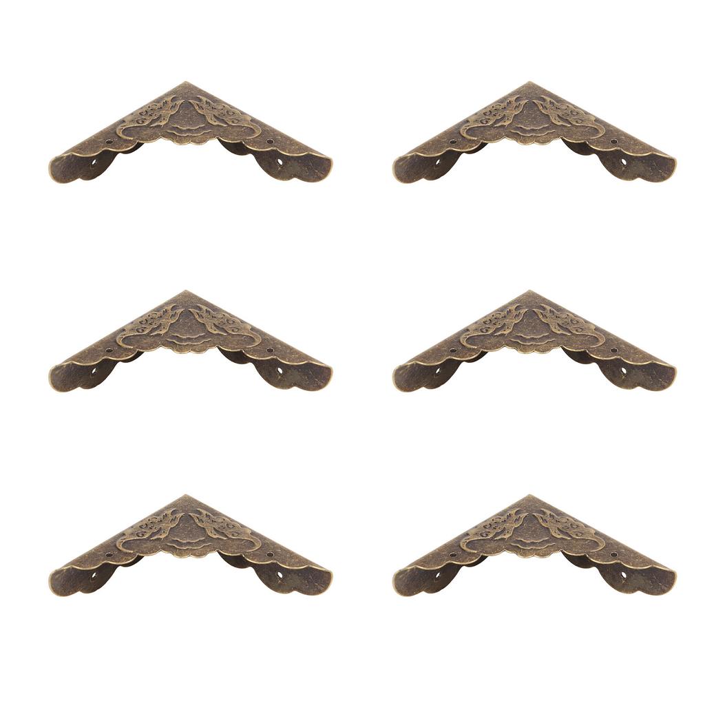 20PCS Box Corner Protectors Bronze Right Angle Retro Iron Corner Protectors with Nails for Wooden