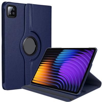 Case for Xiaomi Pad 7 / 7 Pro, Shockproof Protection 360° Rotating Case Synthetic Leather Navy Blue