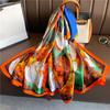 High Quality Luxury Silk Scarf Women Spring Autumn Printing Scarves Wraps Bandanna Foulard Muffler Travel Sunscreen Shawl