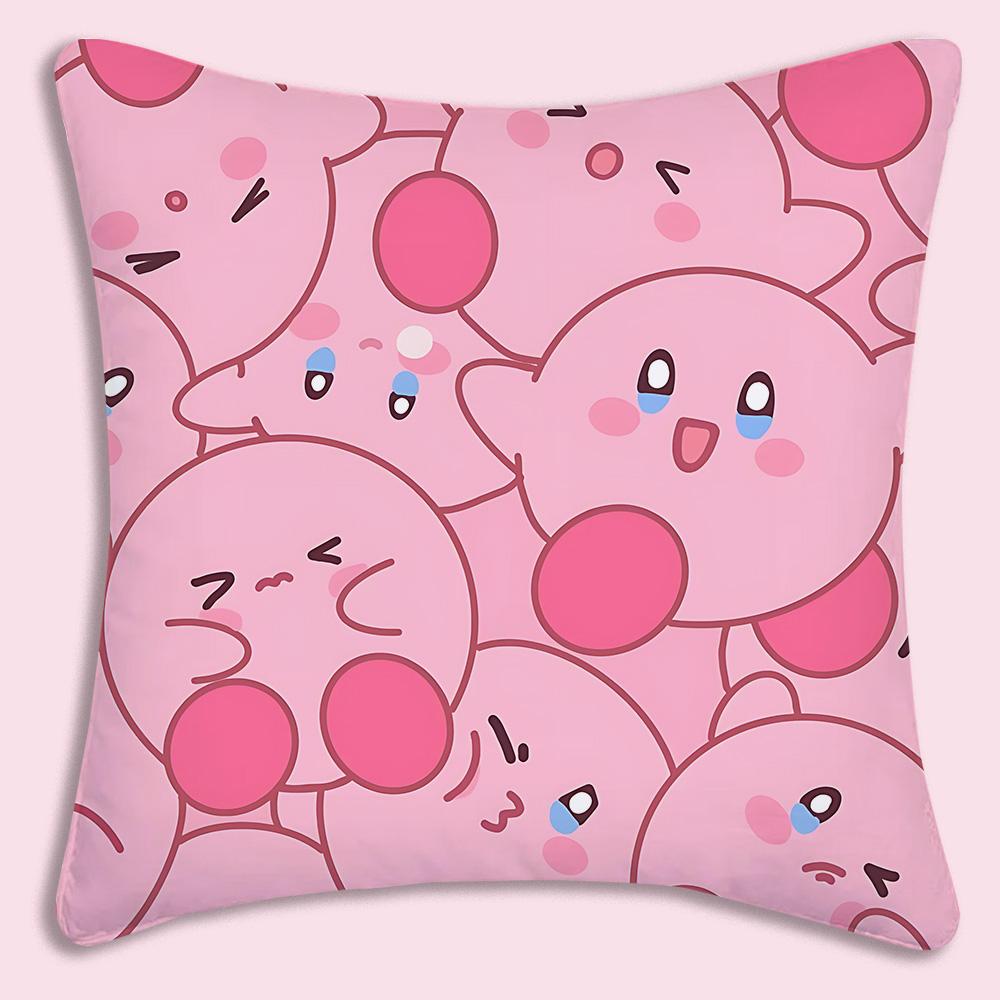 Hot Lovely KKirbies Pillow Covers Cartoon Sofa Decorative Home Doublesided Printing Short Plush Cute Cushion Cover
