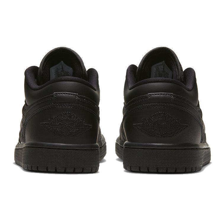 Jordan 1 Low Triple Black Quilted Women's DB6480-001
