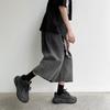 2023 Summer New Casual Calf-length Men's Jeans Pants Harajuku Elastic Waist Solid Color Baggy Jeans For Man