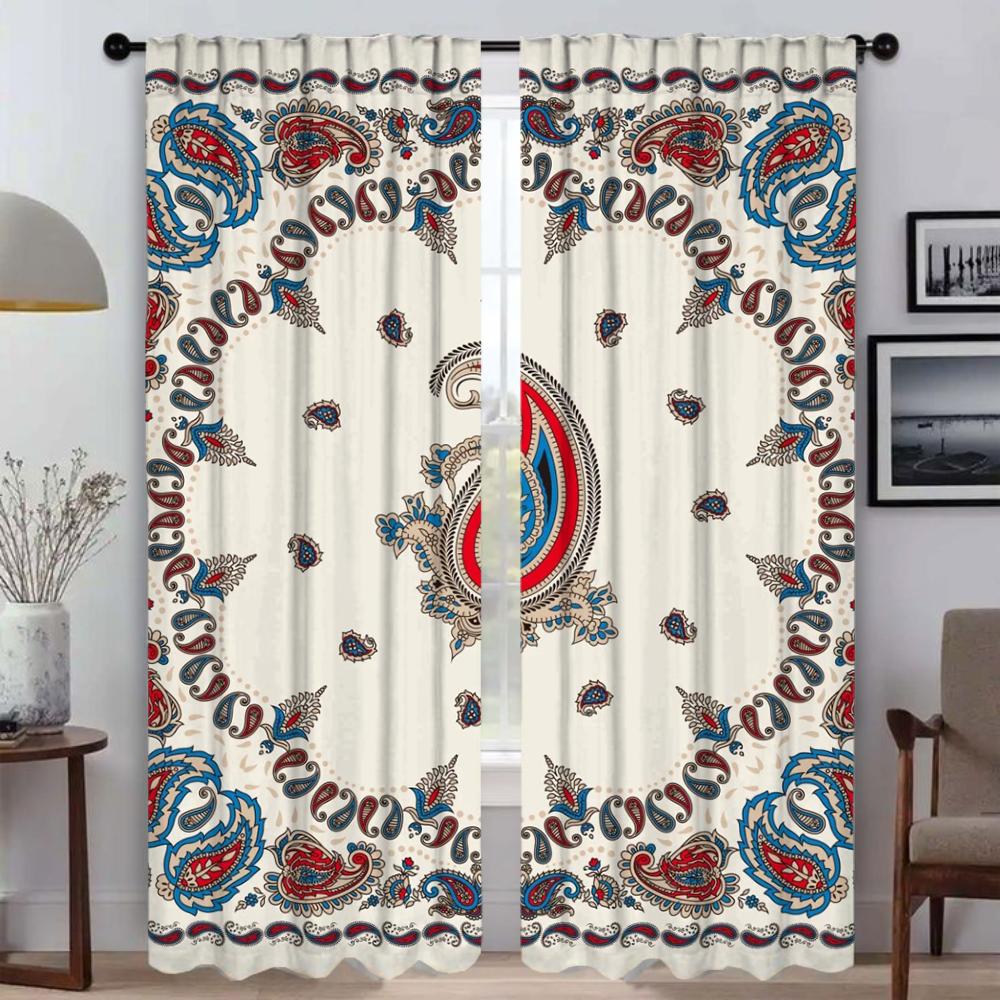 

Paisley Blackout Curtains for Living Room Partition Tulle for Bedroom Halloween Decoration Home Interior Curtains 2 Pieces Child W50xH70cmx2pcs-CL