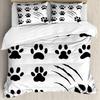Dog Paw Print Duvet Cover Set Puppy Bedding Set Cute Animal Cartoon Pattern Quilt Cover