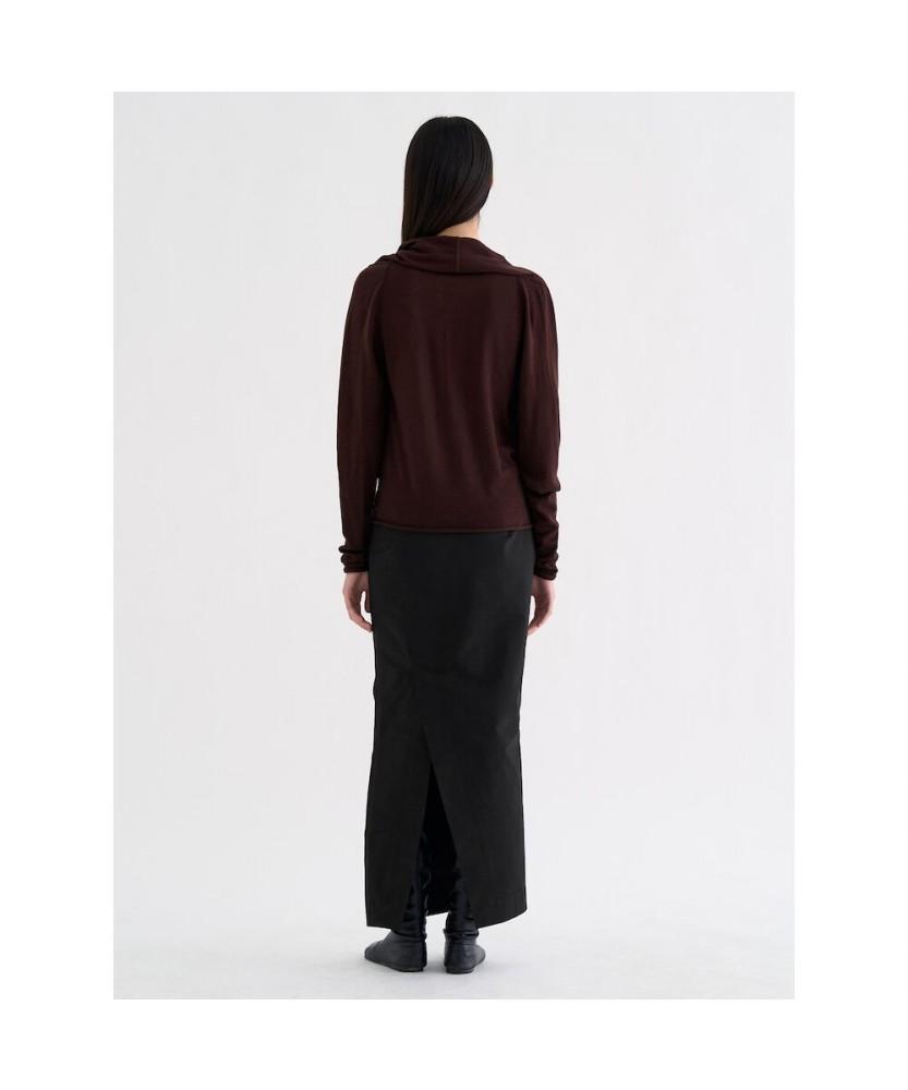 ANGGAE Cowl Neck Pullover Brown