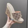 Women's Plum Blossom One-Strap Wedge Sandals