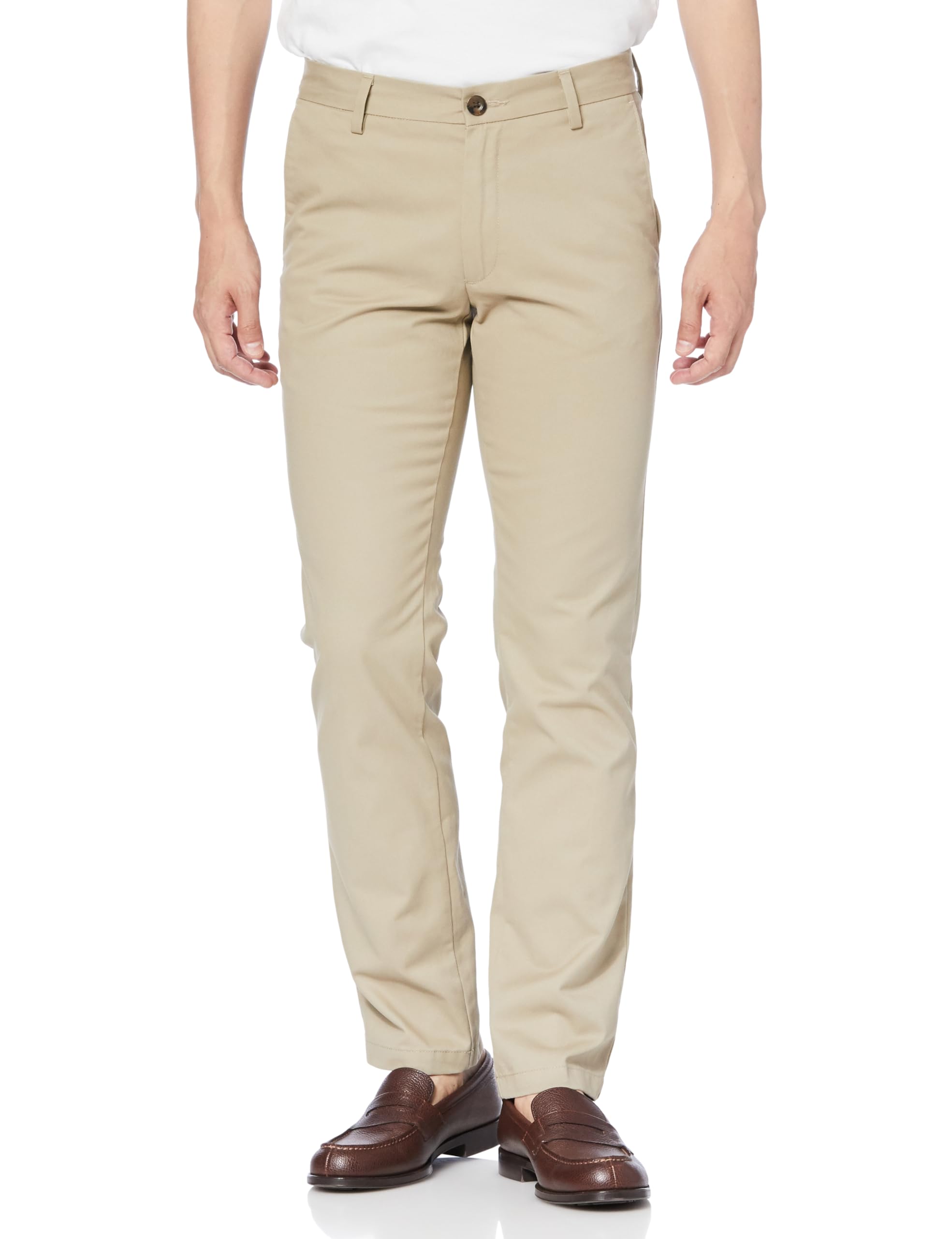 

[Amazon Essentials] Men s Slim Fit Chino Pants, No Pleats, Non-Stretch, Khaki Beige, W28 / L28