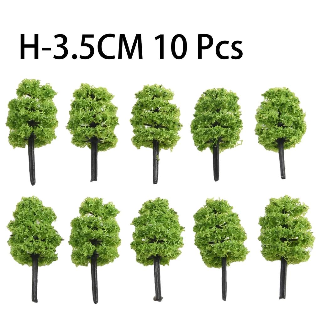 10Pcs Model Trees Train Railroad  Plastic Model Train Artificial Miniature Tree Scenery Railroad DePark Scenery Scale Tree 3.5cm