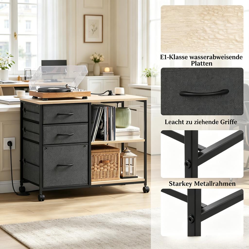 File Cabinet,Rolling Office Storage Unit,Office Side Table(only with file cabinet)