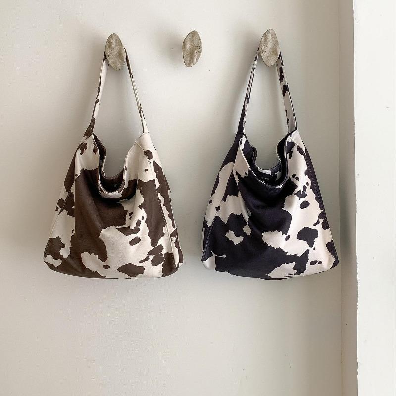 Cow Pattern Premium Sense Tote Bag Large Capacity Women's Morning Eight Commuter Bag College Students Class New Shoulder Bag