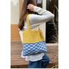 Boho Polyester Knit Shoulder Bag for Women Hollow Out Woven Tote Purse