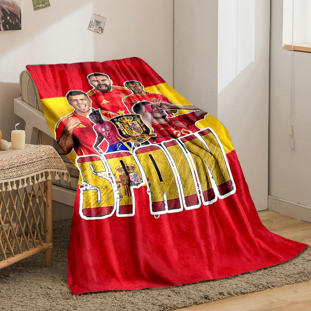 Spain Football Team Designed Flannel blanket for bedroom, living room, sofa, and nap