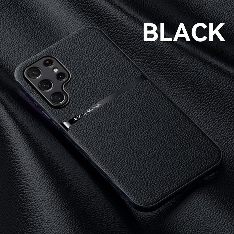 For Samsung Galaxy S22 Ultra Case Car Magnetic Holder Leather Phone Case For Sumsung S 22 Ultra S22 + Plus Shockproof Back Cover