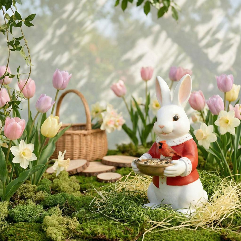 Osterhase Außen Harz Vogelhaus